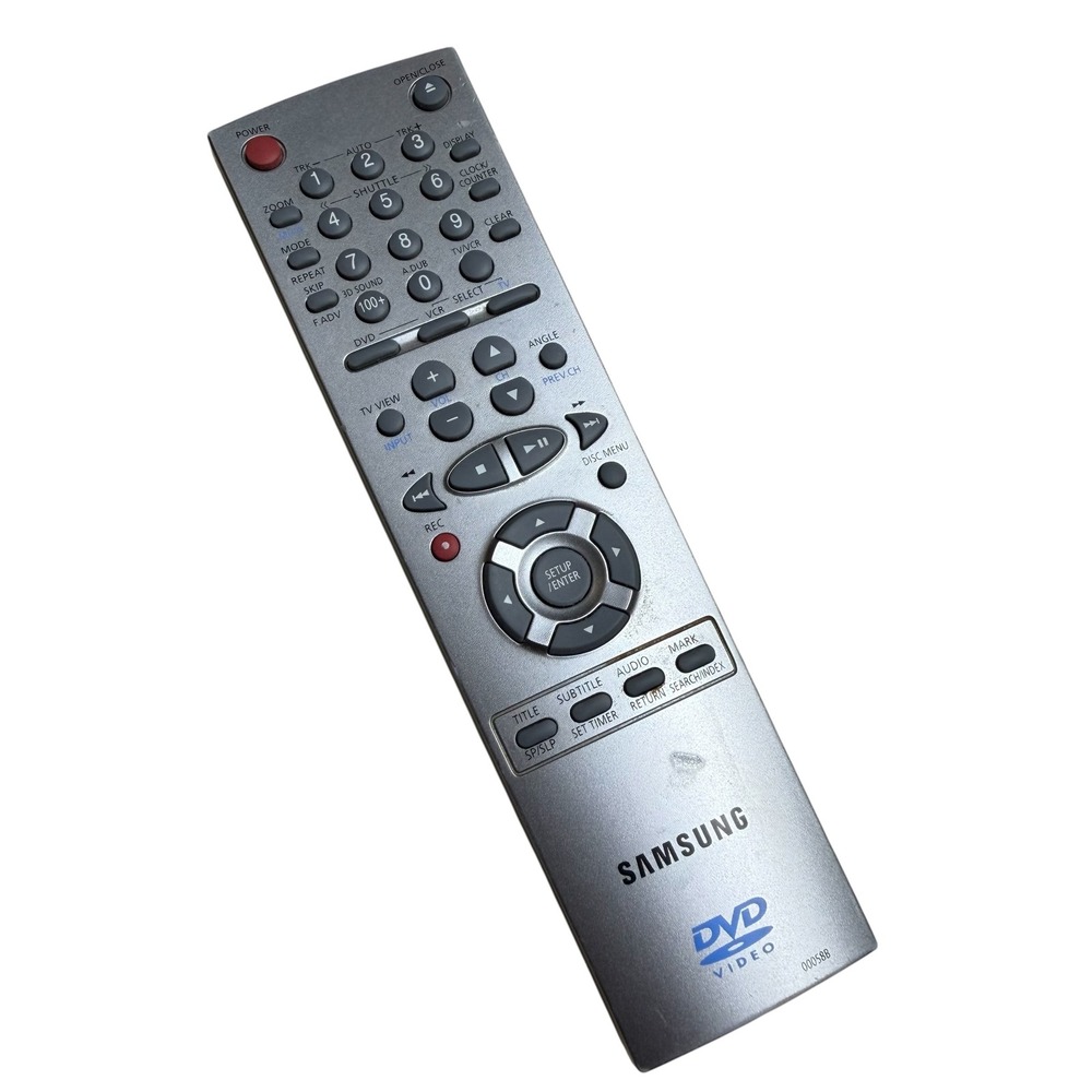 Samsung 00058B DVD VCR Combo Remote Control Silver OEM Replacement 00058 B